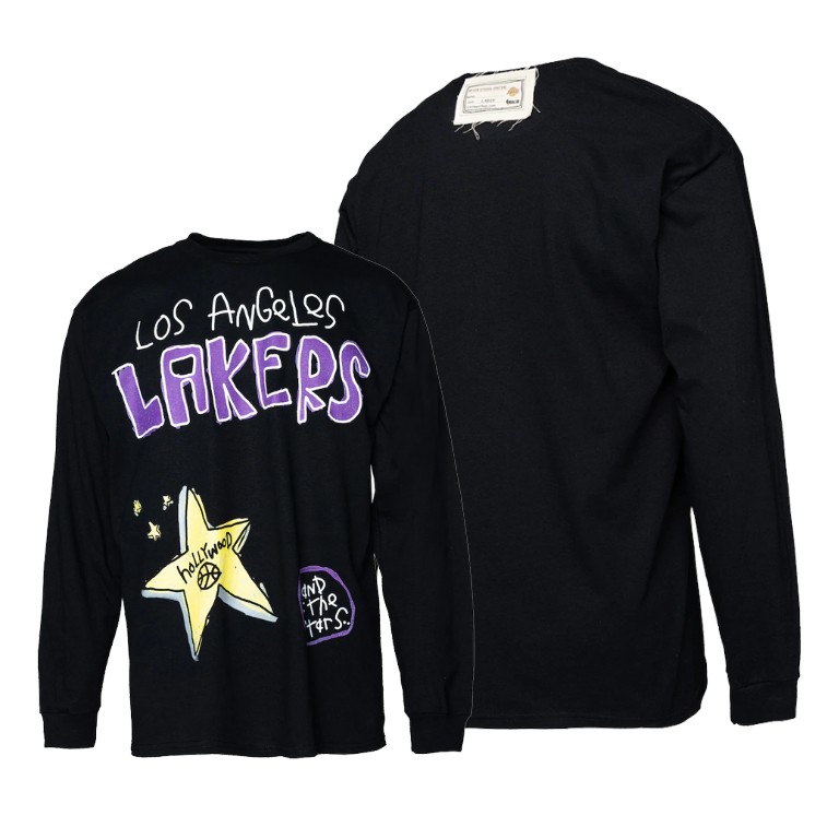 Men's Los Angeles Lakers NBA After School Special Long Sleeve Whole New Game Black Basketball T-Shirt YPN7283QC